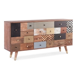 Credenza 2 ante 4 cassetti in legno Dhaval